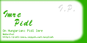 imre pidl business card